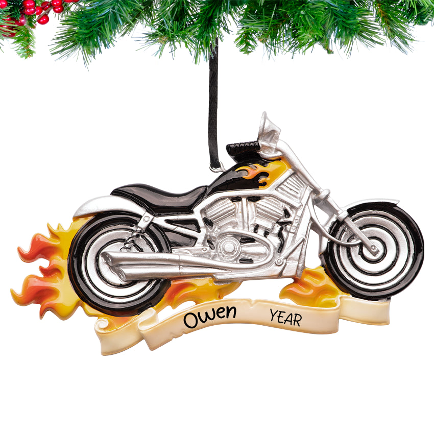 Personalized Motorcycle Christmas Ornament