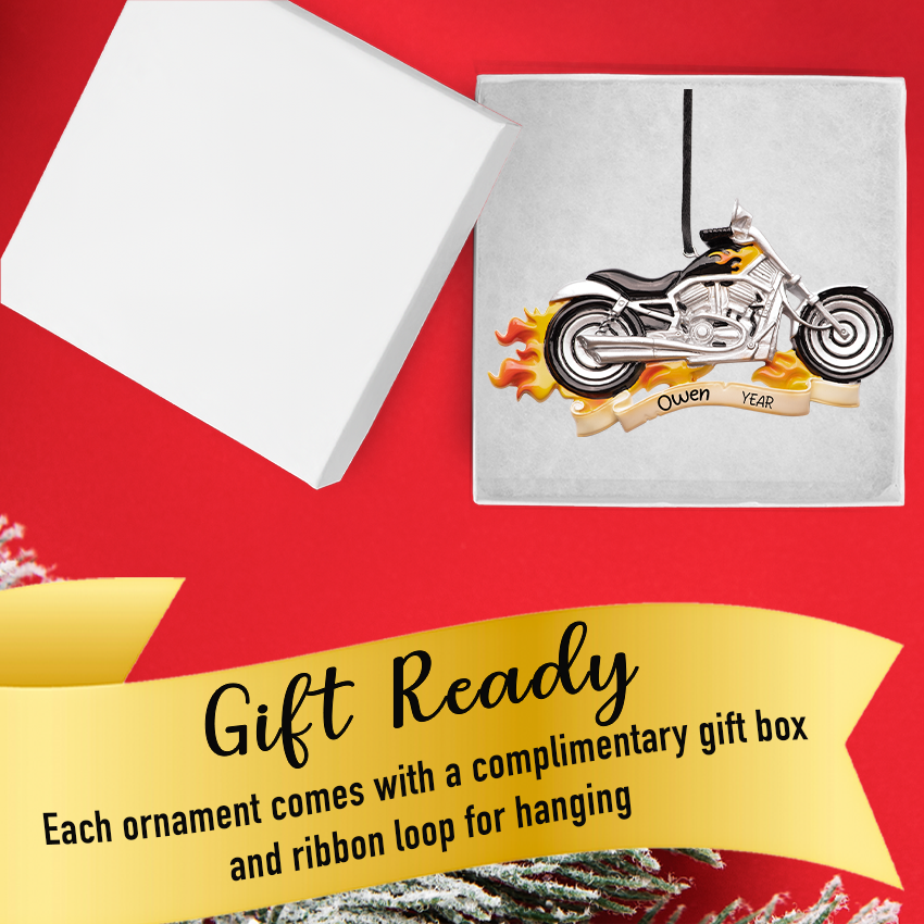 Personalized Motorcycle Christmas Ornament