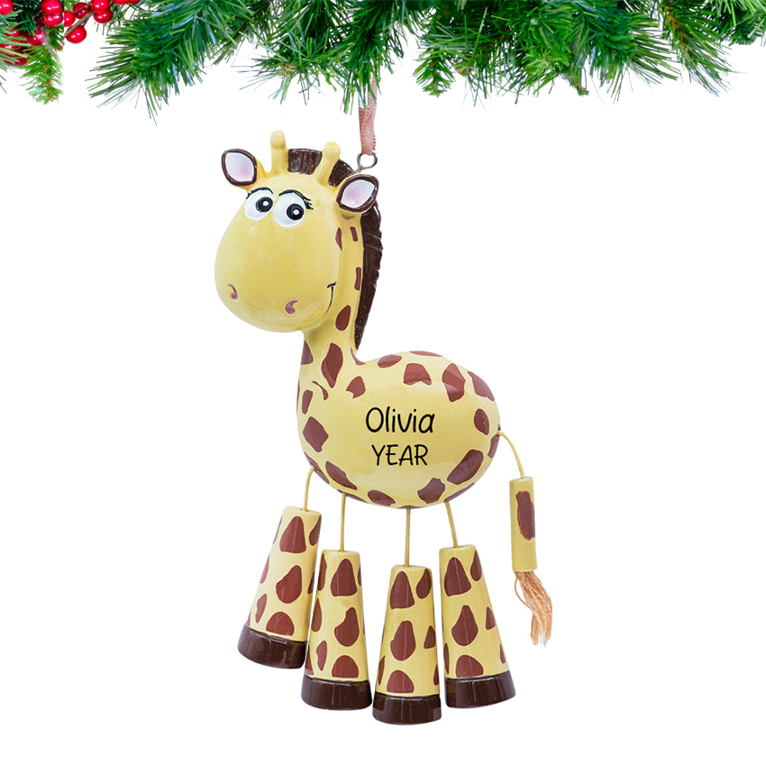 Personalized Giraffe Christmas Ornament