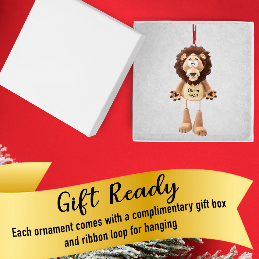 Personalized Lion Christmas Ornament