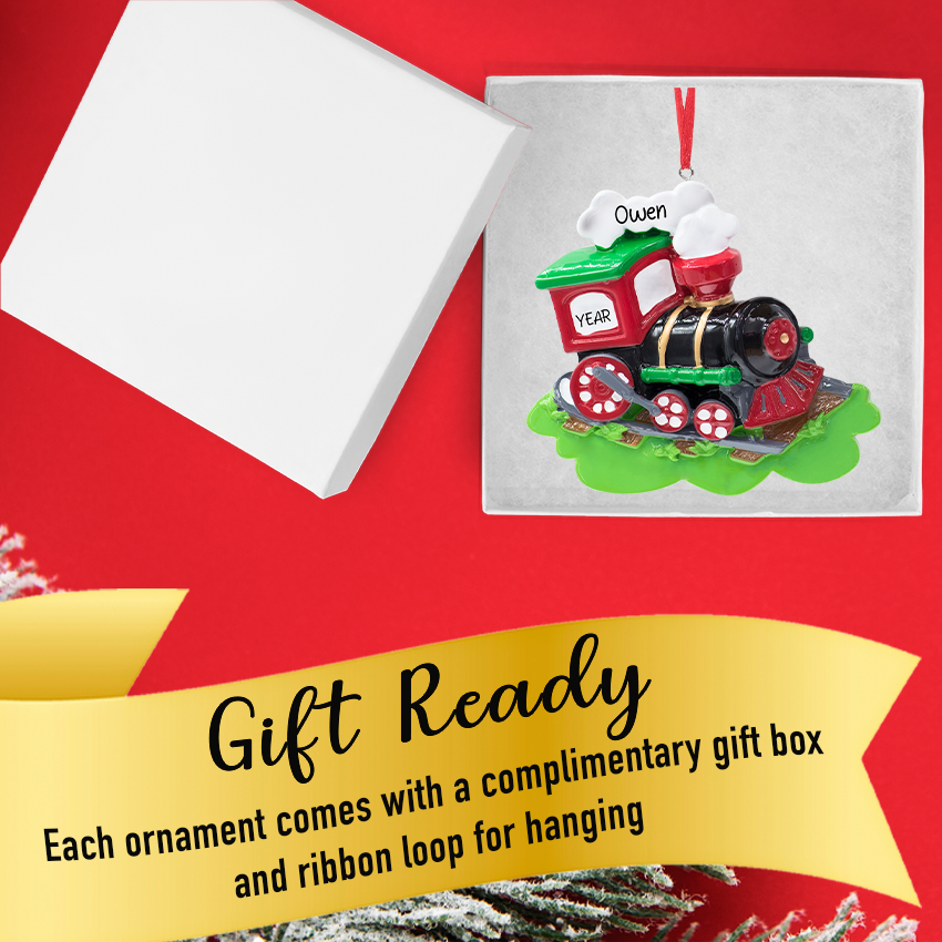 Personalized Choo Choo Train Christmas Ornament