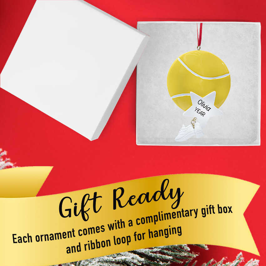 Custom Tennis Ball Christmas Ornament with Cleats