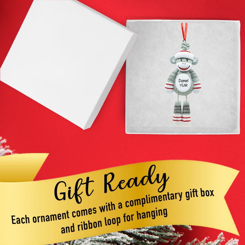 Personalized Monkey Christmas Ornament