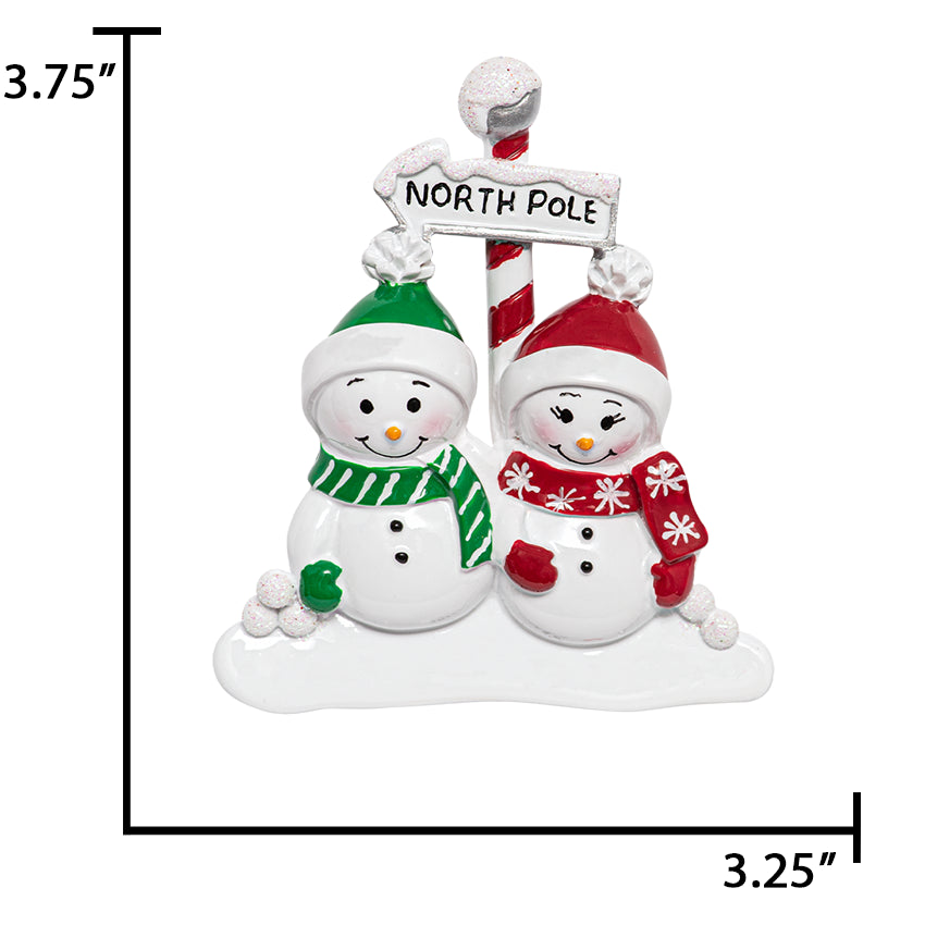 Personalized Snowman Couple Christmas Tree Ornament
