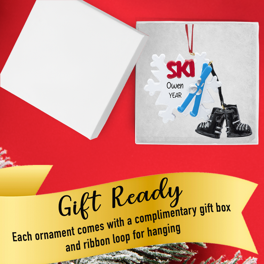 Personalized Skiing Christmas Ornament 2025