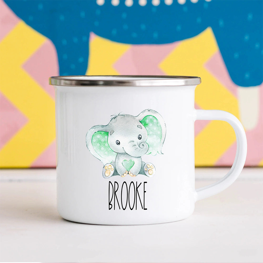 Custom elephant toddler mug for boys and girls, a delightful drinkware designed.