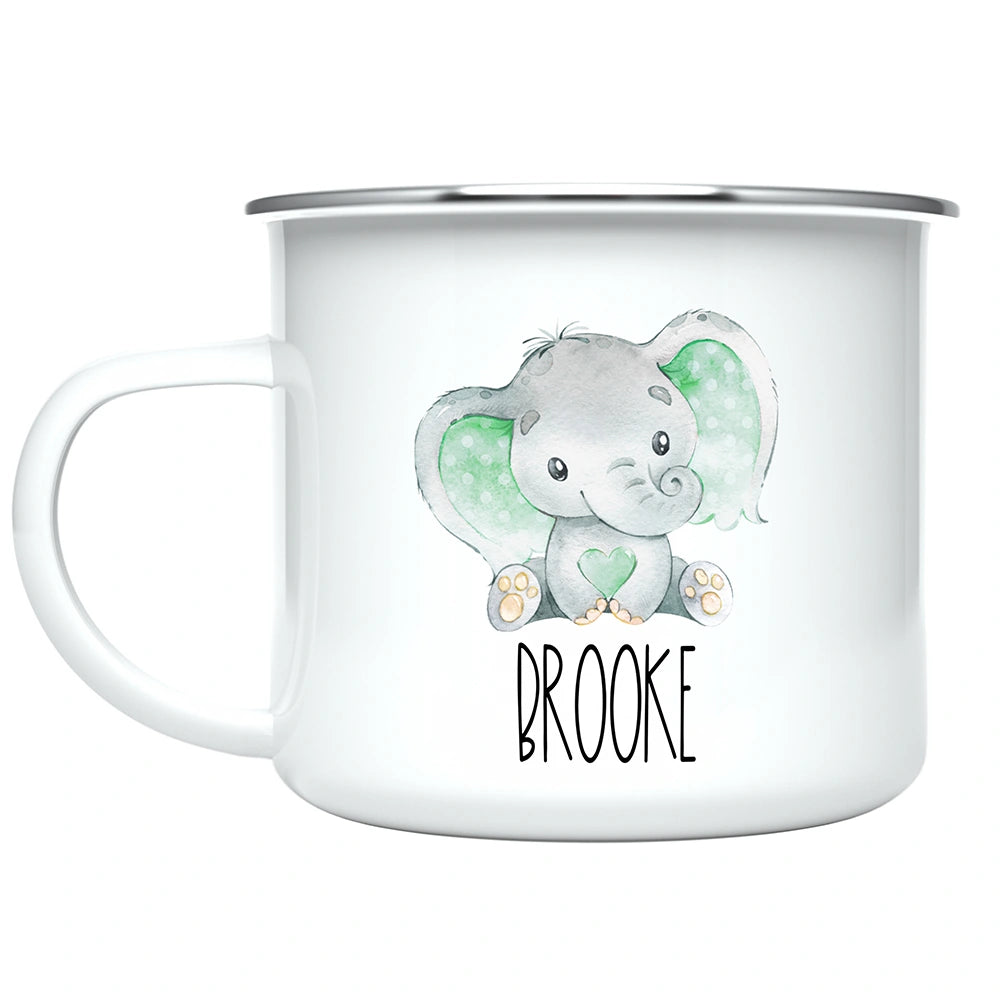 Custom kids elephant mug for hot cocoa, a charming and playful drinkware perfect for cozy moments.