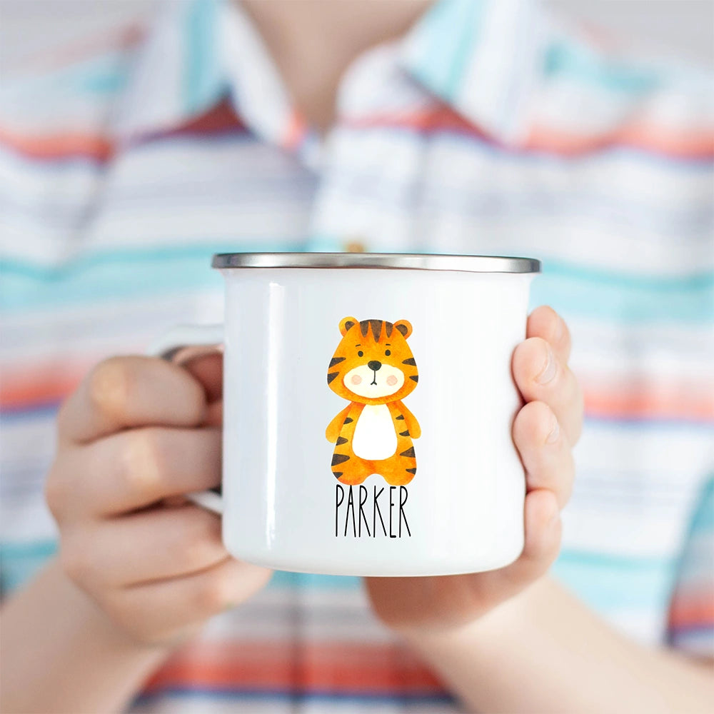 Custom tiger hot chocolate mug for kids, a playful and unique cup that adds excitement.