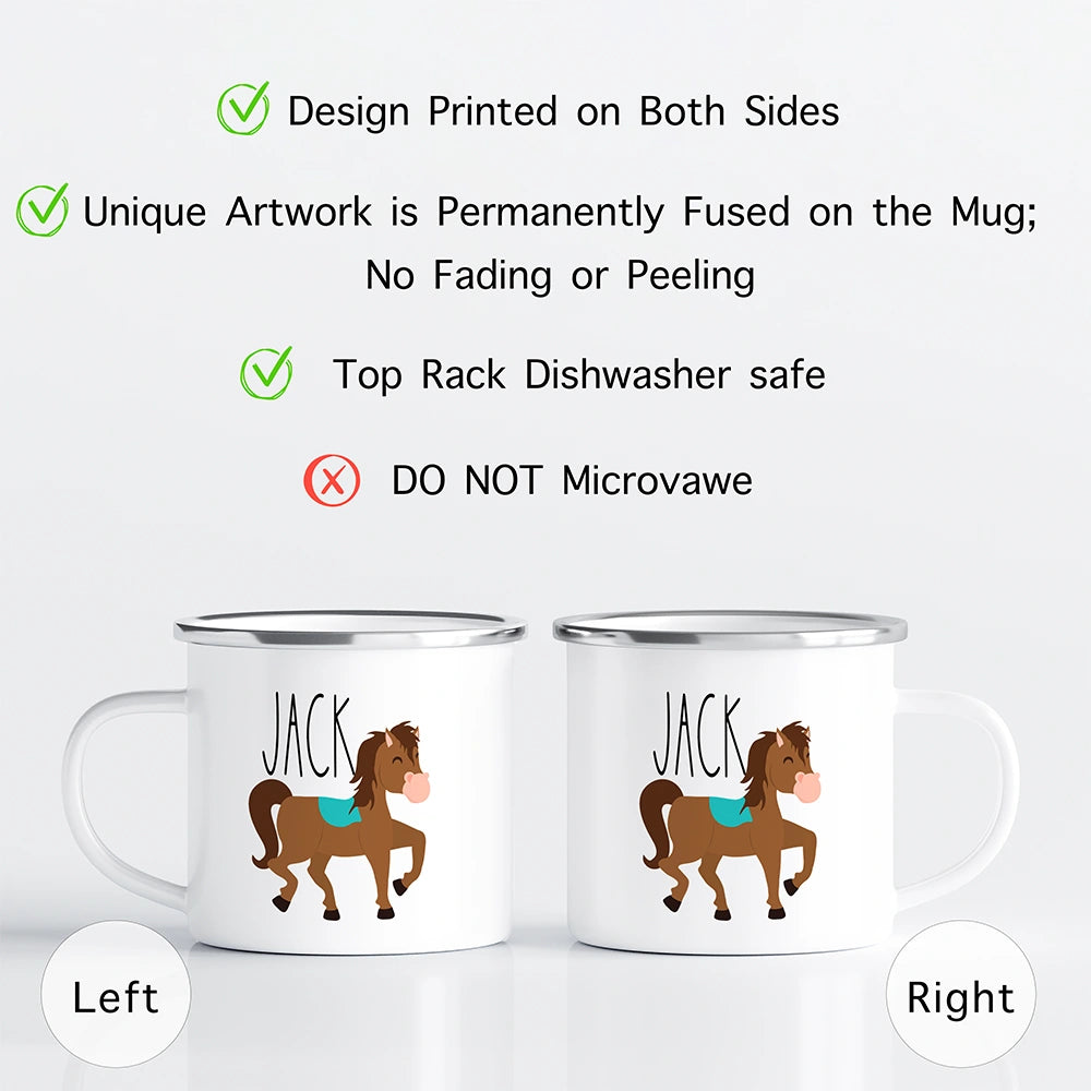 Care instructions for custom kids mug—dishwasher safe top rack recommended