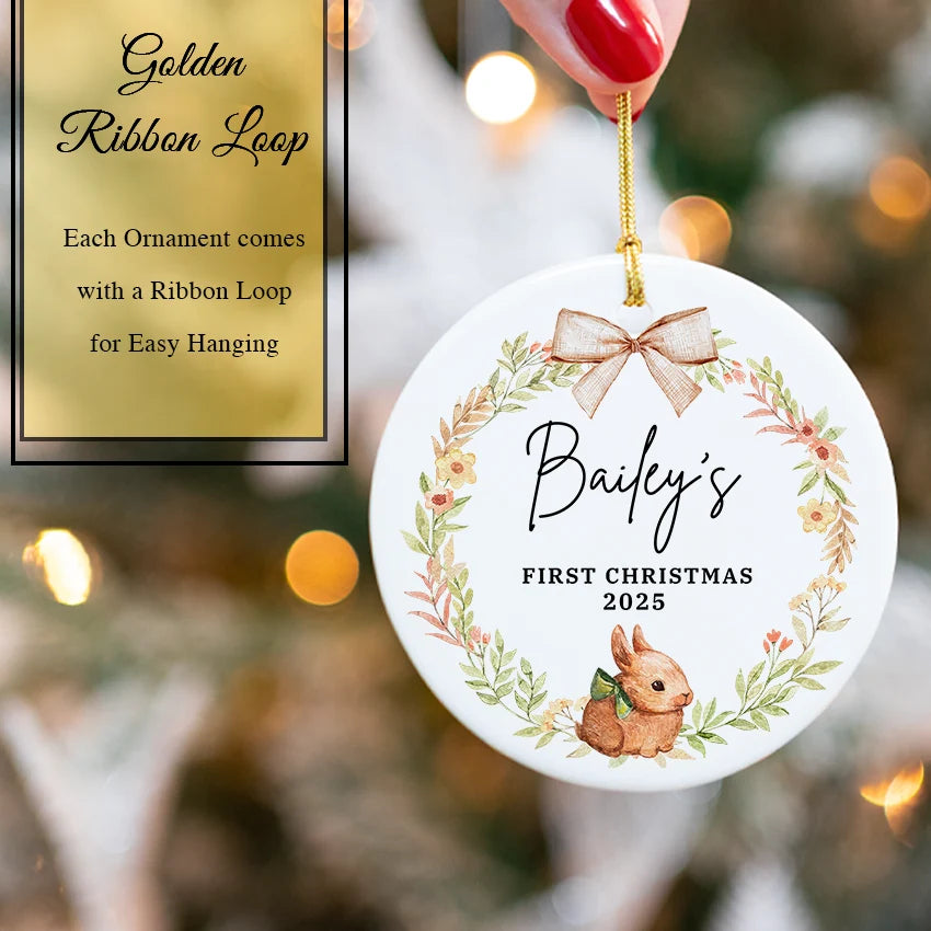 Personalized First Christmas Baby Xmas Ornament 2025