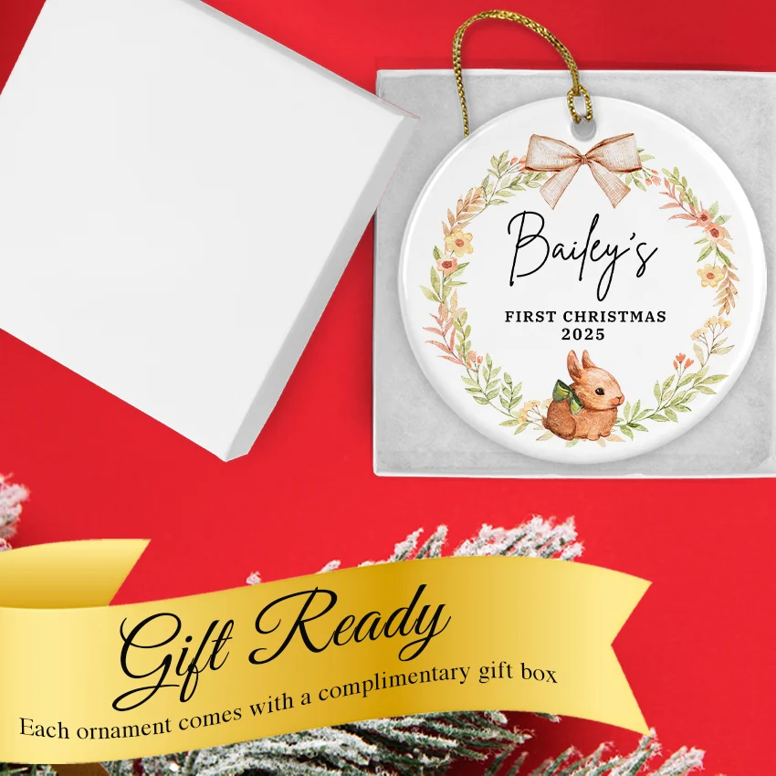 Personalized First Christmas Baby Xmas Ornament 2025