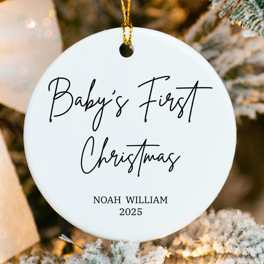 Custom Baby's First Christmas Ornament - Handwriting Design 2025