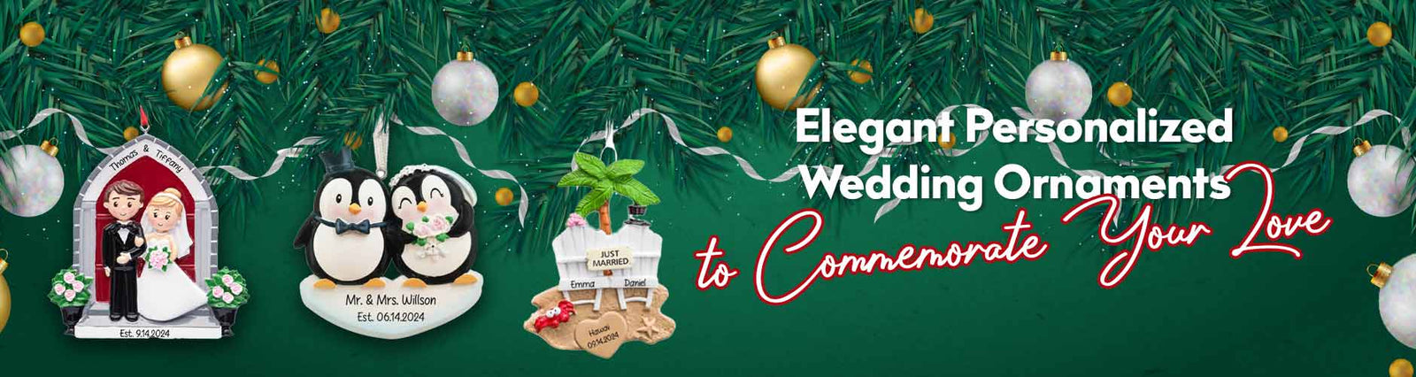 Elegant Personalized Wedding Ornaments to Commemorate Your Love