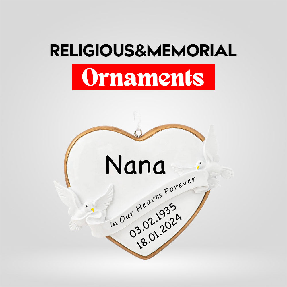 Religious & Memorial Ornaments. Personalize ornaments and live the memories in hearts