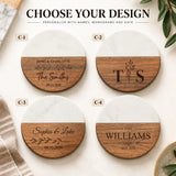 Personalized Marble & Wood Coasters