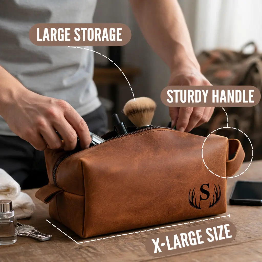 Personalized Leather Dopp Kit