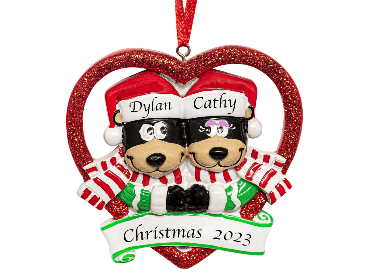 Personalized Lantern Snowman Family of 4 Christmas Ornament