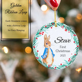 Custom Baby's First Christmas Bunny Ornament