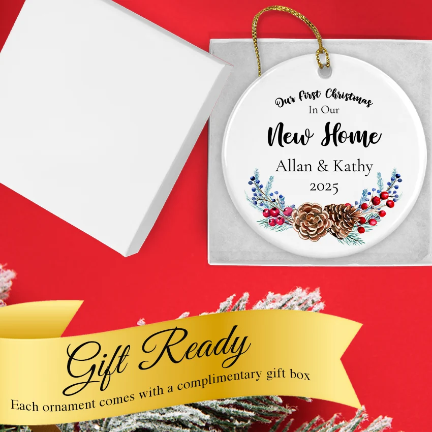 Personalized Our First Xmas in Our New Home Ornament 2025