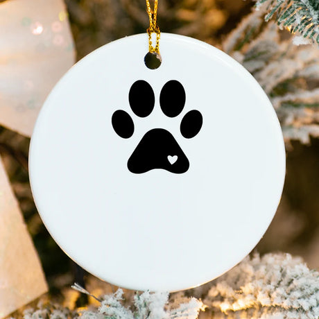 Custom Ceramic Pet Ornament / Dog Paw & Name