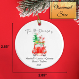Personalized Christmas Round Ornament - Christmas Car 2025 ornament size 2.8 2.85 inches