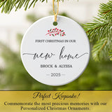 Personalized First Christmas in Our New Home Ornament 2025 keepsake close up