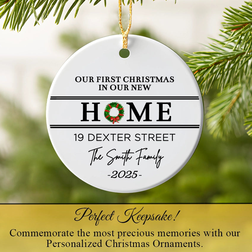 Customize First Christmas at New Home Ornament 2025 perfect keepsake close up