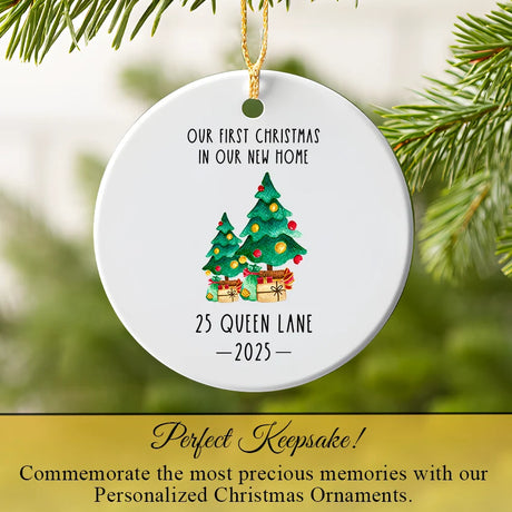 Custom First Christmas in Our New Home Ornament 2025