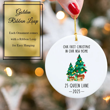 Custom First Christmas in Our New Home Ornament 2025