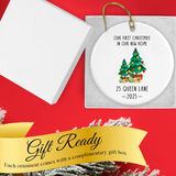 Personalized New Home Ornament - Christmas Tree 2025 in a gift box
