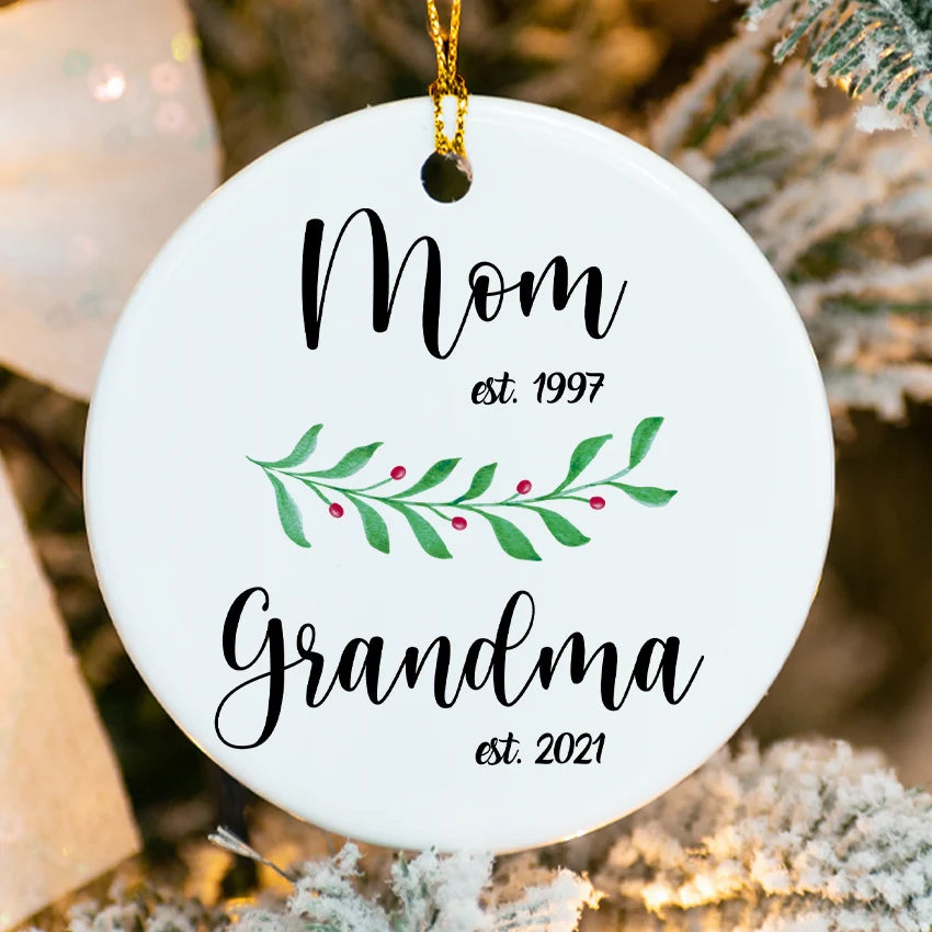 Personalized Estimated Mom & Grandma Christmas Ornament