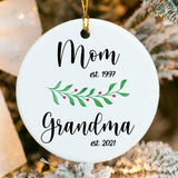 Personalized Estimated Mom & Grandma Christmas Ornament