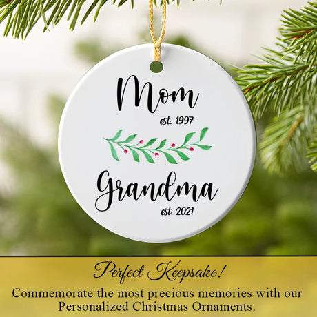 Personalized Estimated Mom & Grandma Christmas Ornament