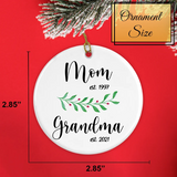 Personalized Estimated Mom & Grandma Christmas Ornament