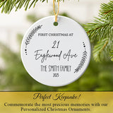 Personalized First Christmas at New Home Ornament 2025 keepsake close up