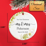 Back of the white ceramic ornament showing smooth white gloss finish