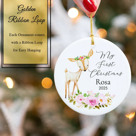 Customize Baby's First Xmas Tree Ornament 2025