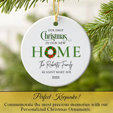 Custom First Christmas in Our New Home Ornament 2025 perfect keepsake close up