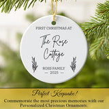 Custom New Home Christmas Ornament with Name & Address 2025 perfect keepsake close up