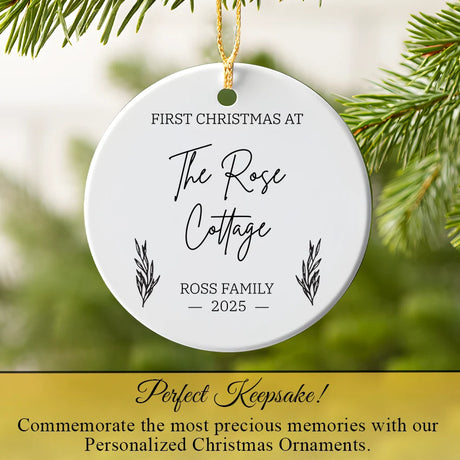 Custom New Home Christmas Ornament with Name & Address 2025