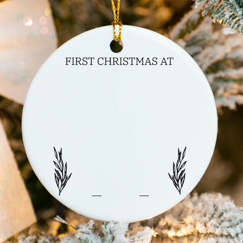 Custom New Home Christmas Ornament with Name & Address 2025