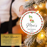 Personalized Baby's First Xmas Tree Ornament - 2026 on  the christmas tree