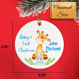 Personalized Baby’s First Christmas Giraffe Ornament 2026
