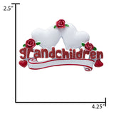 Personalized Grandchildren Christmas Ornament with 2 Hearts