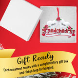 Personalized Grandchildren Christmas Ornament with 2 Hearts