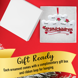 Personalized Grandchildren with 6 Hearts Christmas Ornament