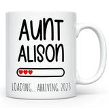 Custom Promoted to Aunt / Auntie Mug with Name, Baby Announcement Gift to Sister
