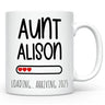 Custom Promoted to Aunt / Auntie Mug with Name, Baby Announcement Gift to Sister