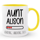 Custom Promoted to Aunt / Auntie Mug with Name, Baby Announcement Gift to Sister