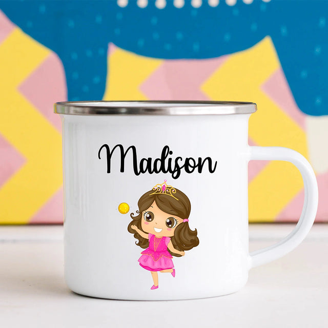Care instructions graphic for custom kids mug—dishwasher safe, top rack recommended